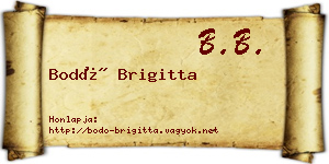 Bodó Brigitta névjegykártya